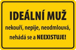 Vtipná cedulka: Ideální muž