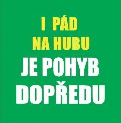 Tričko s vtipným potiskem ''I pád na hubu je pohyb dopředu"